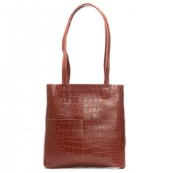 Женская сумка из натуральной кожи ALEX RAI 9384-1 крокодил коричневый