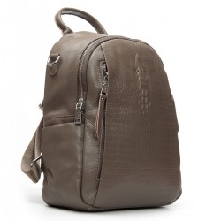 Женский рюкзак из натуральной кожи ALEX RAI 8907-9 крокодил серый
