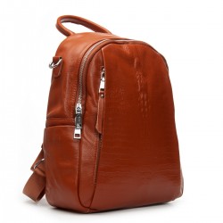 Женский рюкзак из натуральной кожи ALEX RAI 8907-9 крокодил коричневый