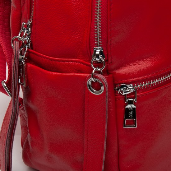 Женский рюкзак из натуральной кожи ALEX RAI 95517-9 красный