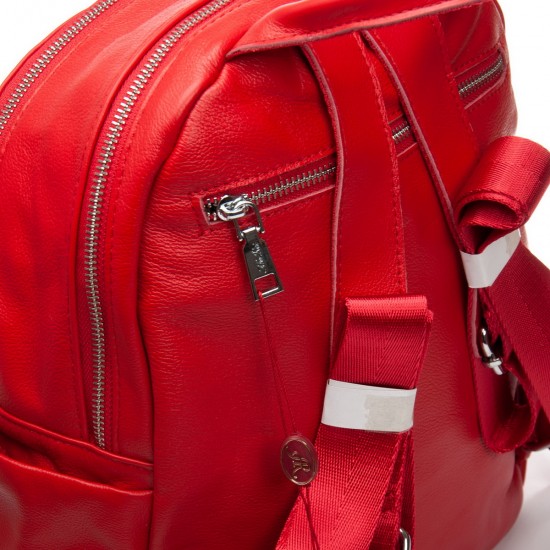 Женский рюкзак из натуральной кожи ALEX RAI 95517-9 красный