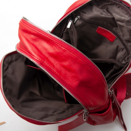 Женский рюкзак из натуральной кожи ALEX RAI 95517-9 красный