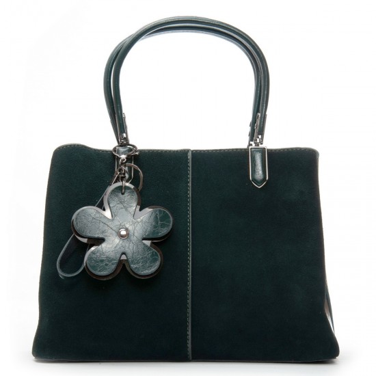 Женская сумка из натуральной кожи + замши ALEX RAI 385 зеленый