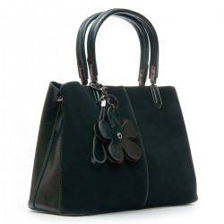 Женская сумка из натуральной кожи + замши ALEX RAI 385 зеленый