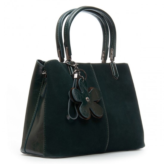 Женская сумка из натуральной кожи + замши ALEX RAI 385 зеленый