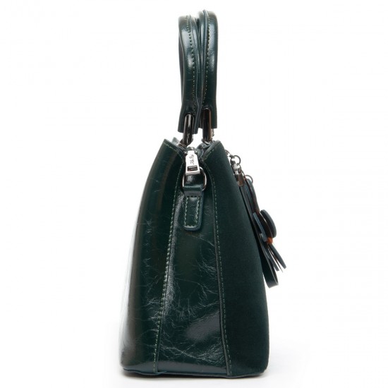 Женская сумка из натуральной кожи + замши ALEX RAI 385 зеленый
