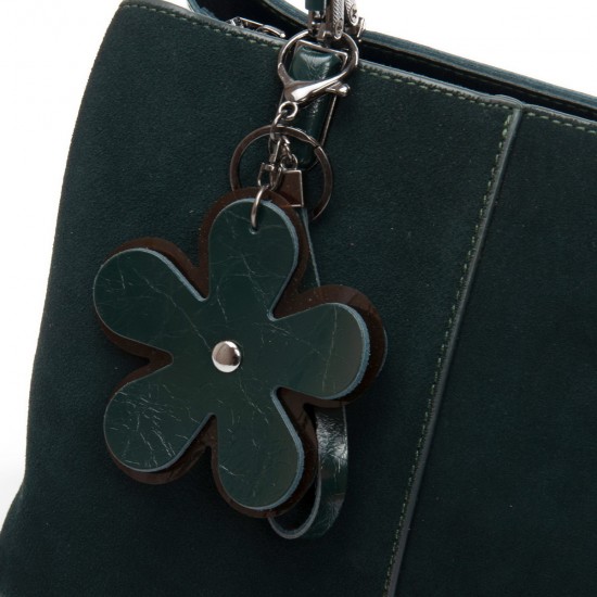 Женская сумка из натуральной кожи + замши ALEX RAI 385 зеленый