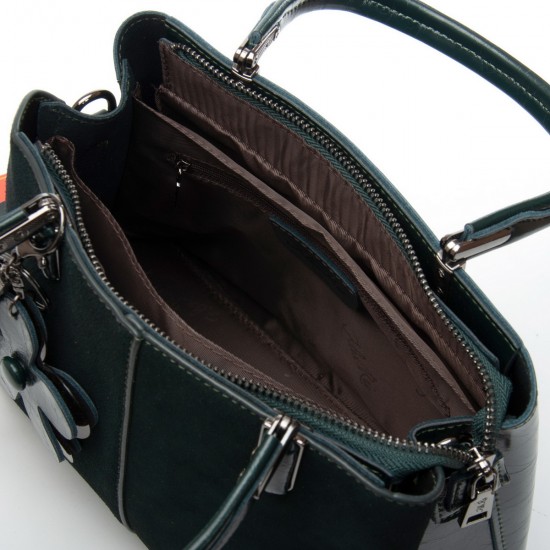 Женская сумка из натуральной кожи + замши ALEX RAI 385 зеленый