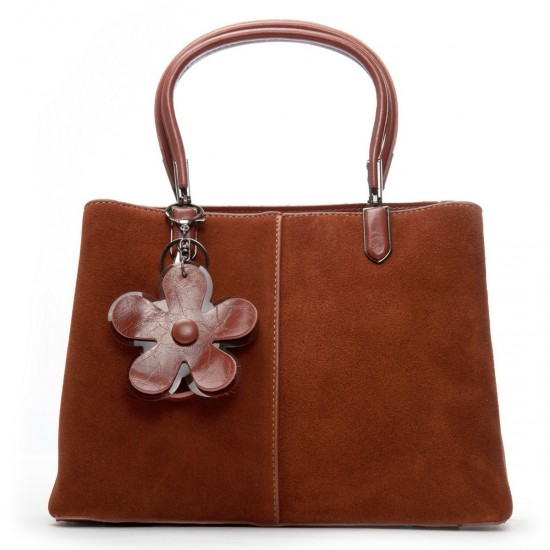 Женская сумка из натуральной кожи + замши ALEX RAI 385 коричневый