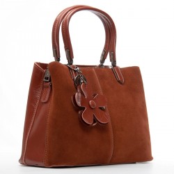 Женская сумка из натуральной кожи + замши ALEX RAI 385 коричневый