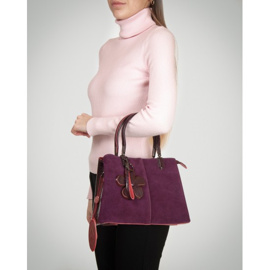 Женская сумка из натуральной кожи + замши ALEX RAI 385 бордовый Женская сумка из натуральной кожи + замши ALEX RAI 385 бордовый