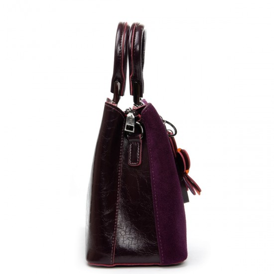 Женская сумка из натуральной кожи + замши ALEX RAI 385 бордовый Женская сумка из натуральной кожи + замши ALEX RAI 385 бордовый