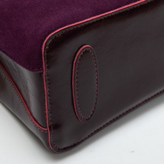 Женская сумка из натуральной кожи + замши ALEX RAI 385 бордовый Женская сумка из натуральной кожи + замши ALEX RAI 385 бордовый