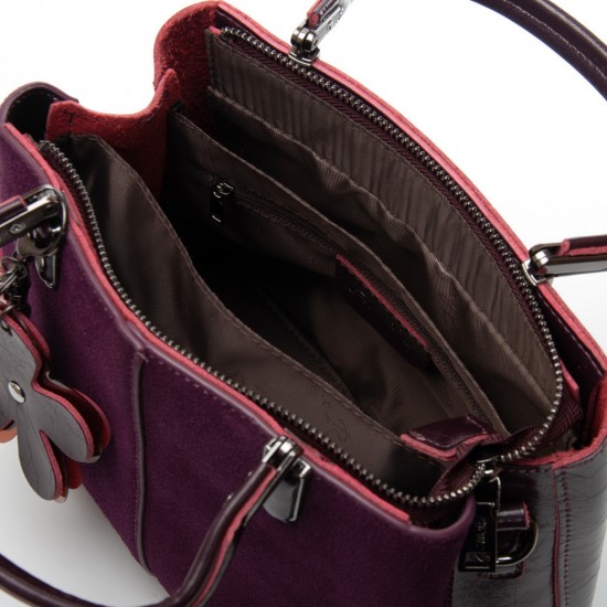 Женская сумка из натуральной кожи + замши ALEX RAI 385 бордовый Женская сумка из натуральной кожи + замши ALEX RAI 385 бордовый