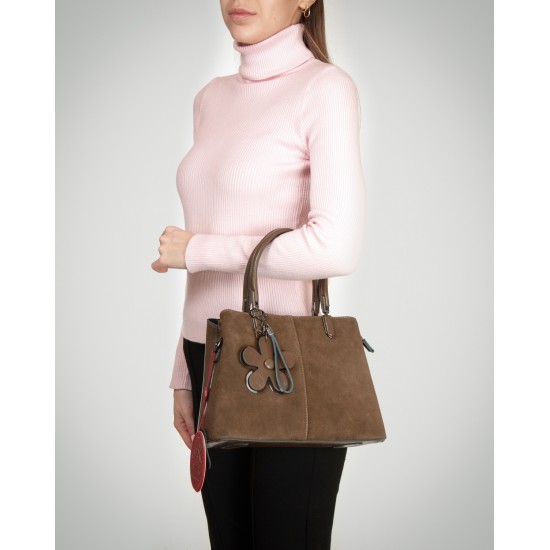 Женская сумка из натуральной кожи + замши ALEX RAI 385 хаки Женская сумка из натуральной кожи + замши ALEX RAI 385 хаки