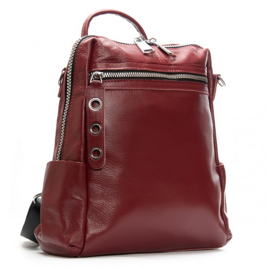 Рюкзак жіночий з натуральної шкіри ALEX RAI 8781-9 бордовий