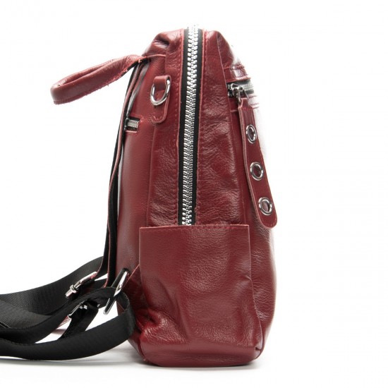 Рюкзак жіночий з натуральної шкіри ALEX RAI 8781-9 бордовий