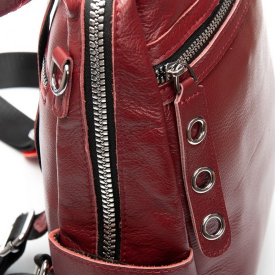 Рюкзак жіночий з натуральної шкіри ALEX RAI 8781-9 бордовий