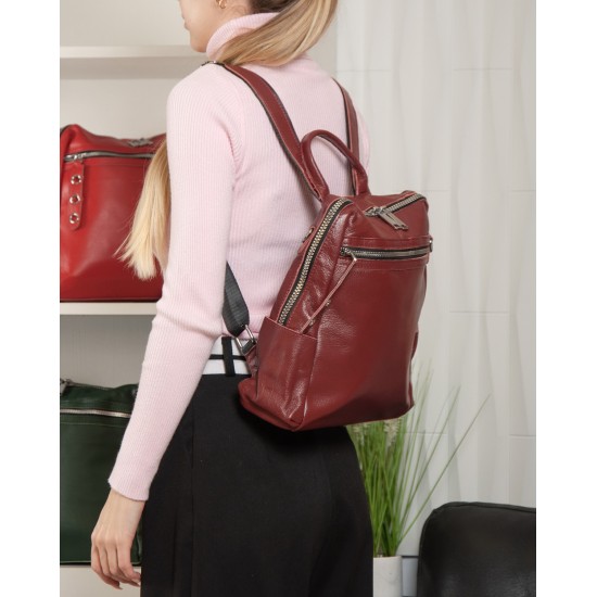 Рюкзак жіночий з натуральної шкіри ALEX RAI 8781-9 бордовий
