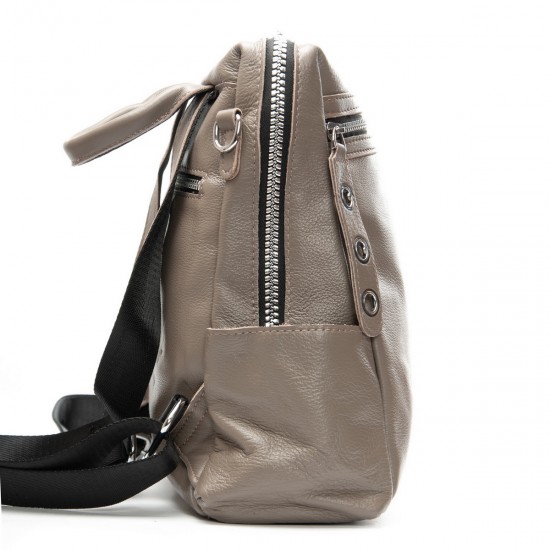 Рюкзак жіночий з натуральної шкіри ALEX RAI 8781-9 сірий