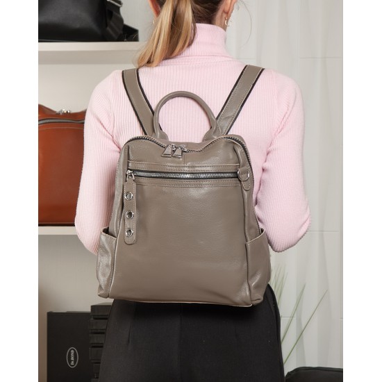 Рюкзак жіночий з натуральної шкіри ALEX RAI 8781-9 сірий