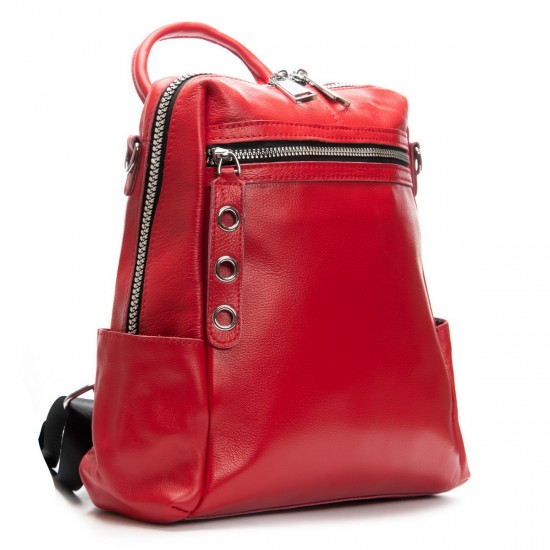 Рюкзак жіночий з натуральної шкіри ALEX RAI 8781-9 червоний
