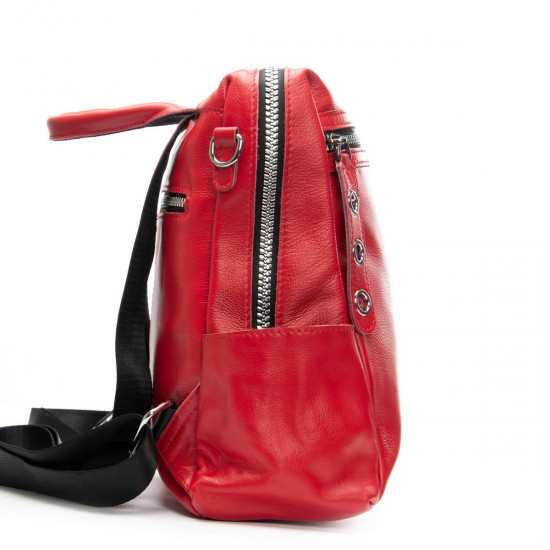 Рюкзак жіночий з натуральної шкіри ALEX RAI 8781-9 червоний