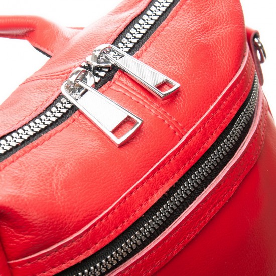 Рюкзак жіночий з натуральної шкіри ALEX RAI 8781-9 червоний