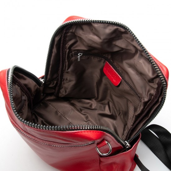 Рюкзак жіночий з натуральної шкіри ALEX RAI 8781-9 червоний
