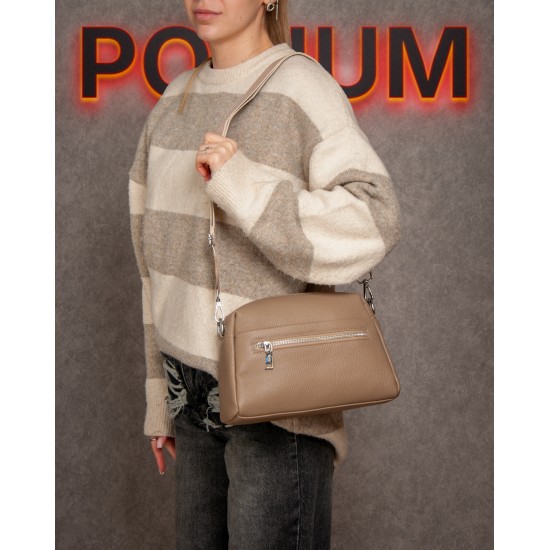 Жіноча сумочка з натуральної шкіри ALEX RAI 99122 хакі