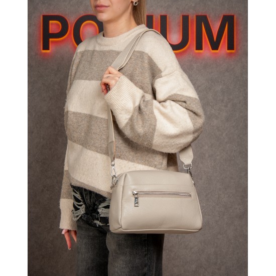 Жіноча сумочка з натуральної шкіри ALEX RAI 99122 бежевий