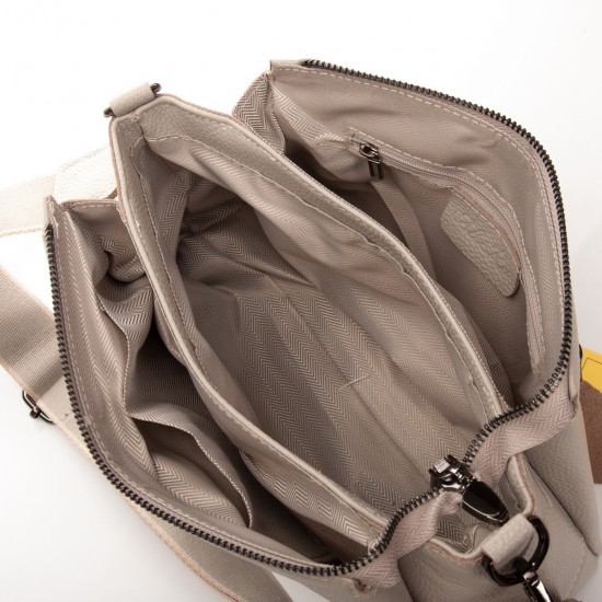 Жіноча сумочка з натуральної шкіри ALEX RAI 99105-2 бежевий