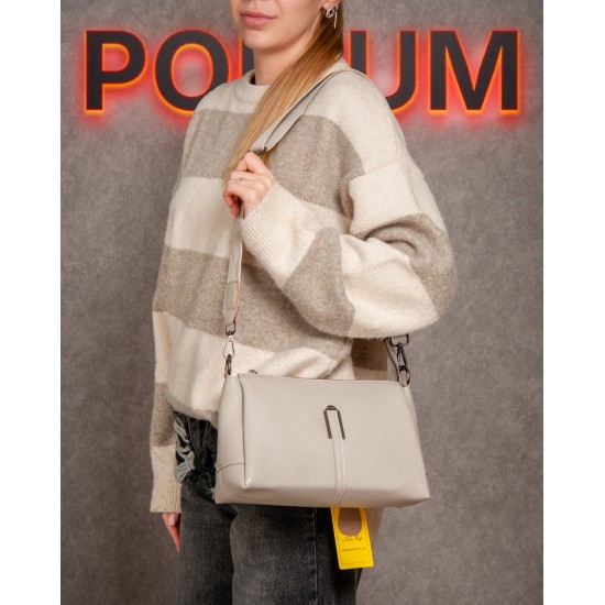 Жіноча сумочка з натуральної шкіри ALEX RAI 99105-2 бежевий