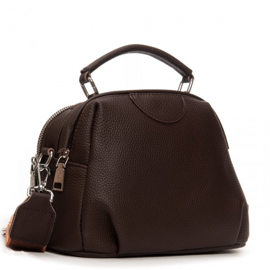 Жіноча сумочка з натуральної шкіри ALEX RAI 99125 кавовий