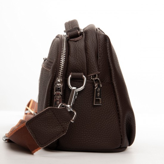 Жіноча сумочка з натуральної шкіри ALEX RAI 99125 кавовий
