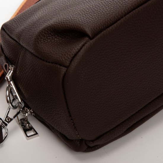 Жіноча сумочка з натуральної шкіри ALEX RAI 99125 кавовий