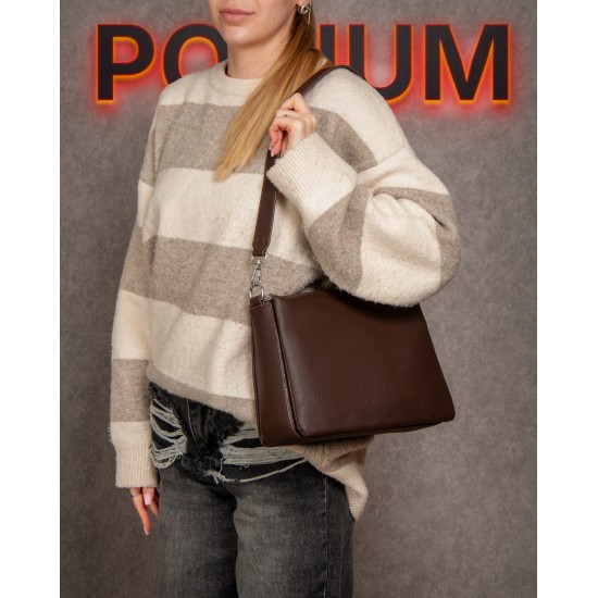 Жіноча сумка з натуральної шкіри ALEX RAI 2087 кавовий