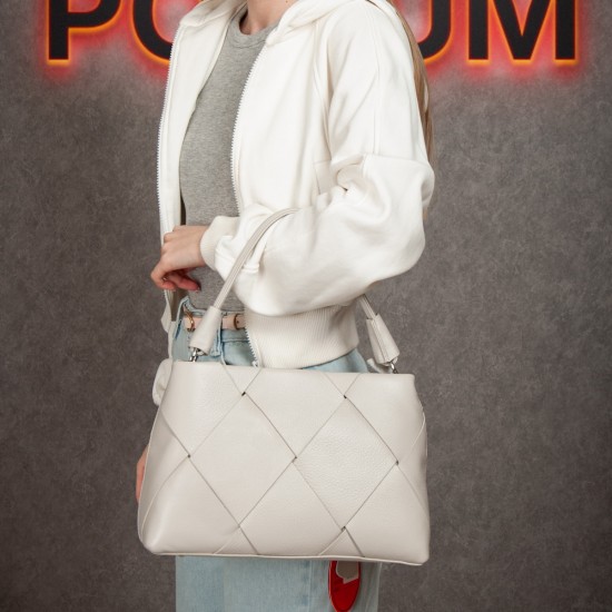 Женская сумка из натуральной кожи ALEX RAI 6610 серый