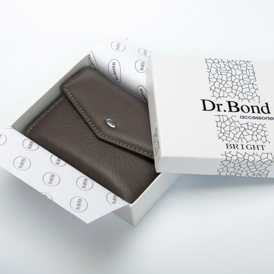 Женский кожаный кошелек dr.Bond Classic WS-3 серый