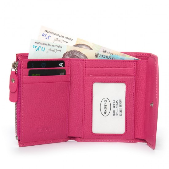 Женский кожаный кошелек dr.Bond Classic WS-3 розовый
