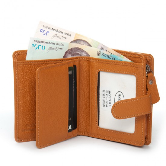Женский кожаный кошелек dr.Bond Classic WS-32 желтый