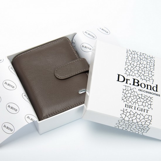 Женский кожаный кошелек dr.Bond Classic WS-32 серый