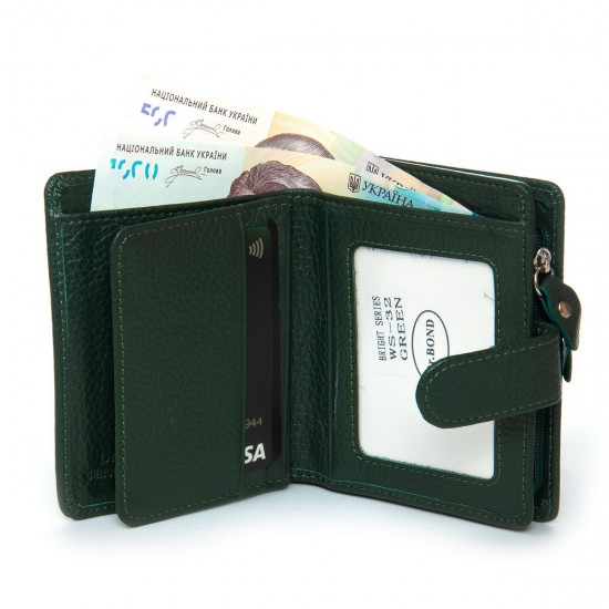 Женский кожаный кошелек dr.Bond Classic WS-32 зеленый