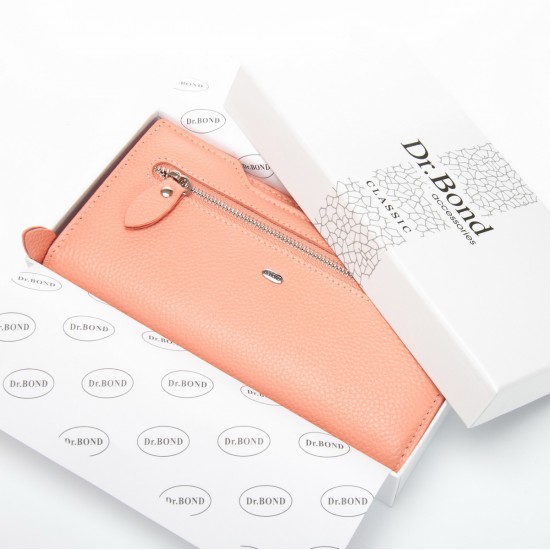 Женский кожаный кошелек dr.Bond Classic WMB-2M розовый Женский кожаный кошелек dr.Bond Classic WMB-2M розовый