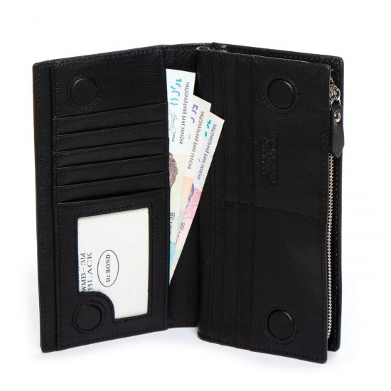 Жіночий шкіряний гаманець dr.Bond Classic WMB-3M чорний