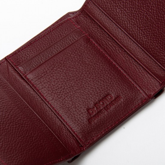 Женский кожаный кошелек dr.Bond Classic WS-6 бордовый