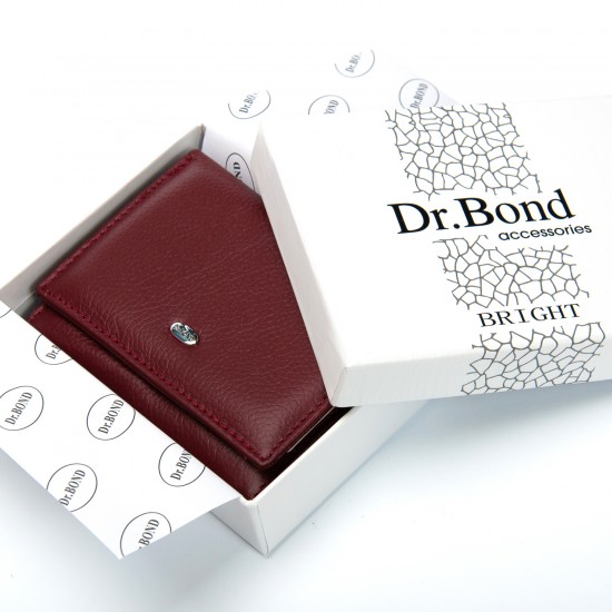 Женский кожаный кошелек dr.Bond Classic WS-6 бордовый
