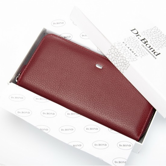 Жіночий шкіряний гаманець dr.Bond Classic W39 бордовий