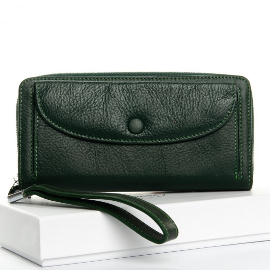 Жіночий шкіряний гаманець dr.Bond Classic WS-22 зелений