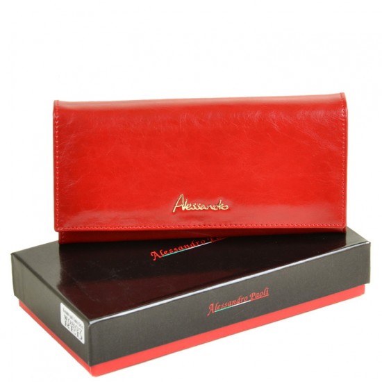 Жіночий шкіряний гаманець ALESSANDRO PAOLI W0807 червоний